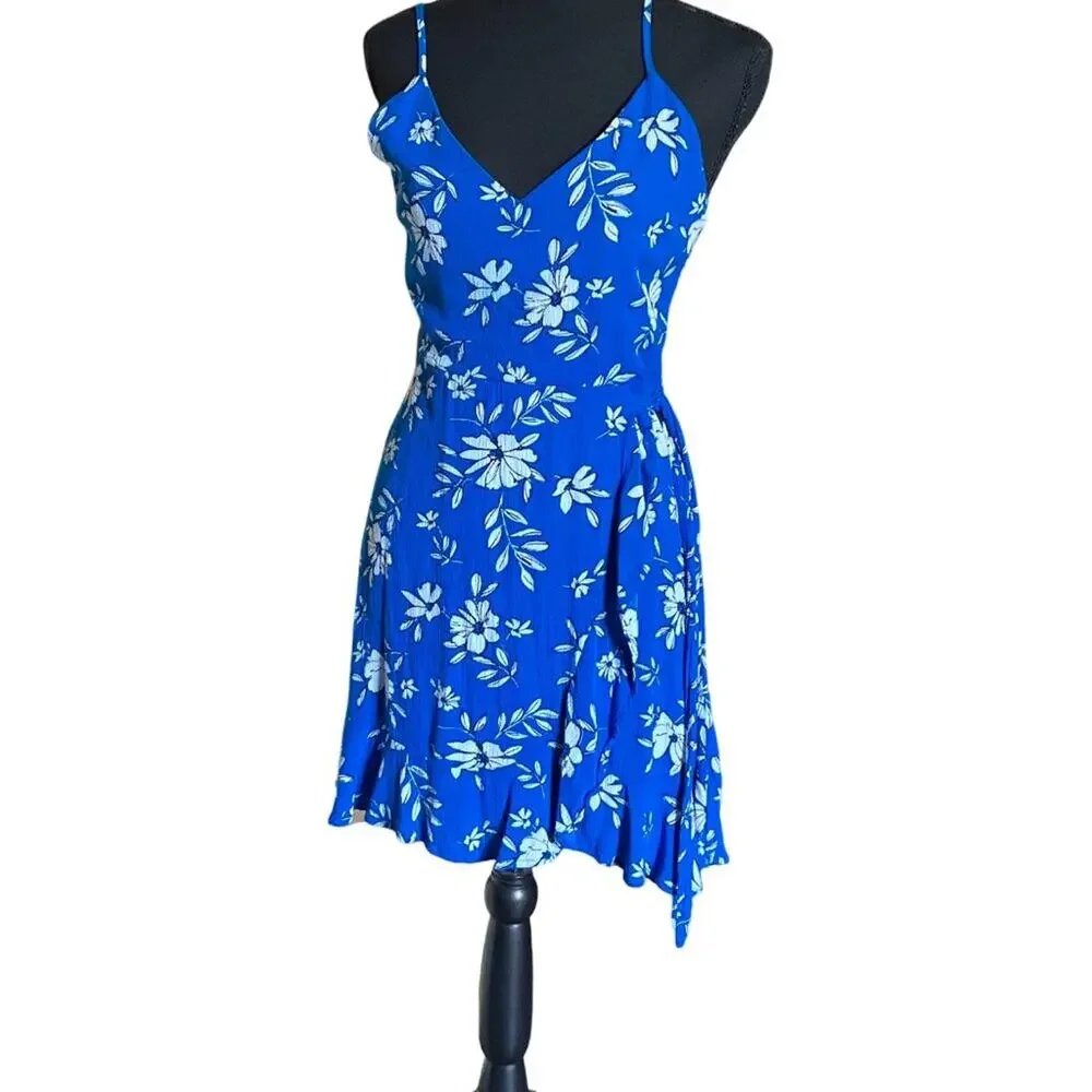 Sundress Sleeveless Royal Blue with Flowers (S) Mi AMi dd14 - Picture 12 of 12